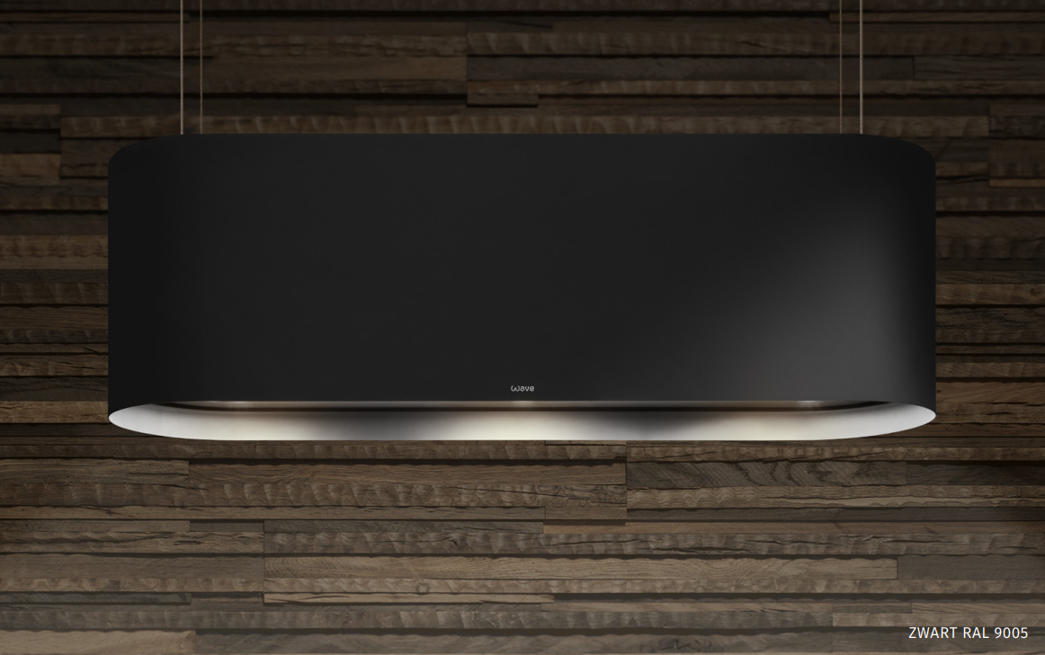 Wave 2119.153 OVAL - 120 cm eilandafzuigkap RVS lederen uitvoering - interne motor - LED verlichting