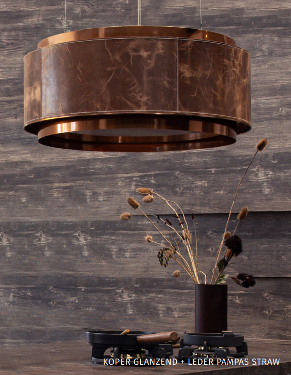Moderne Wave afzuigkaplamp 2640 in koper met strakke en elegante afwerking voor elke keuken.
