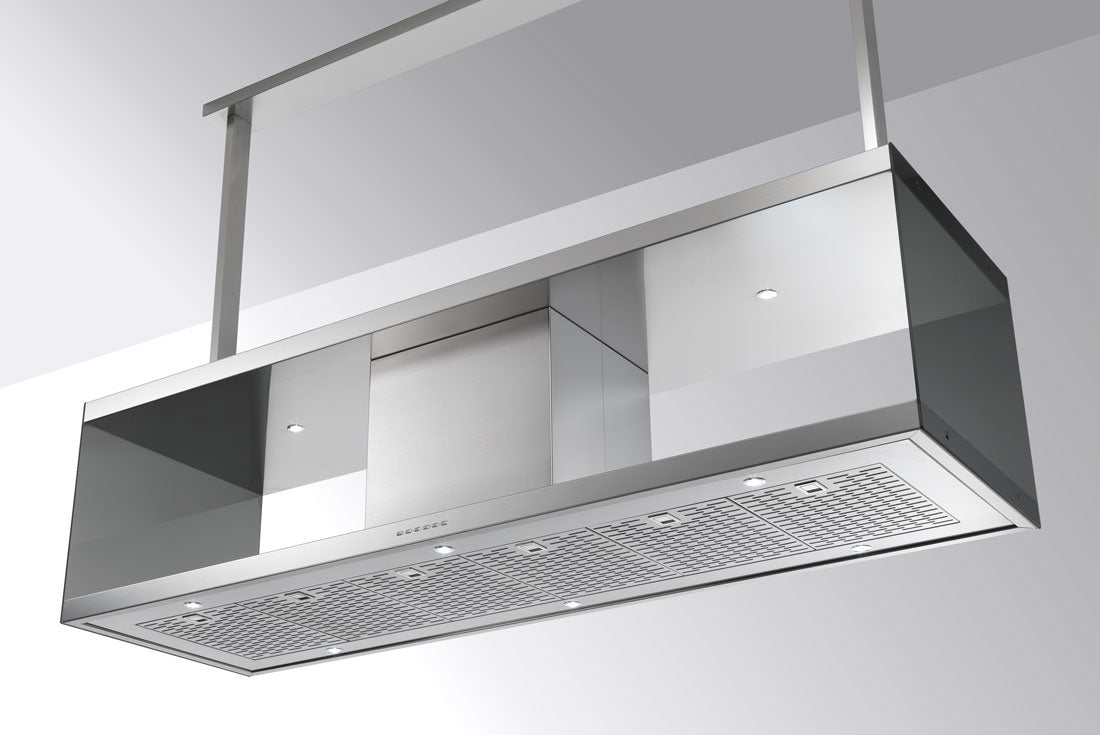 Airone E - 001 - ROSSINI eiland model - 100 cm - RVS - interne motor - recirculatie - afzuigkapSpecialist.nl