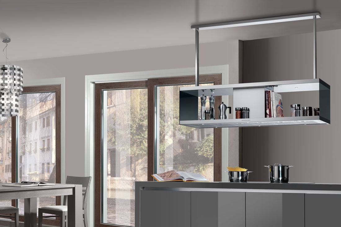 Airone E - 001 - ROSSINI eiland model - 100 cm - RVS - interne motor - recirculatie - afzuigkapSpecialist.nl