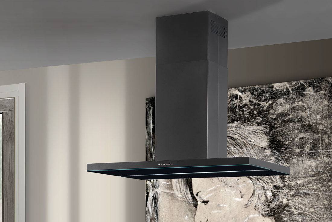 Airone E - 001 - VERDI eiland model - 90 cm - antraciet - interne motor - afzuigkapSpecialist.nl