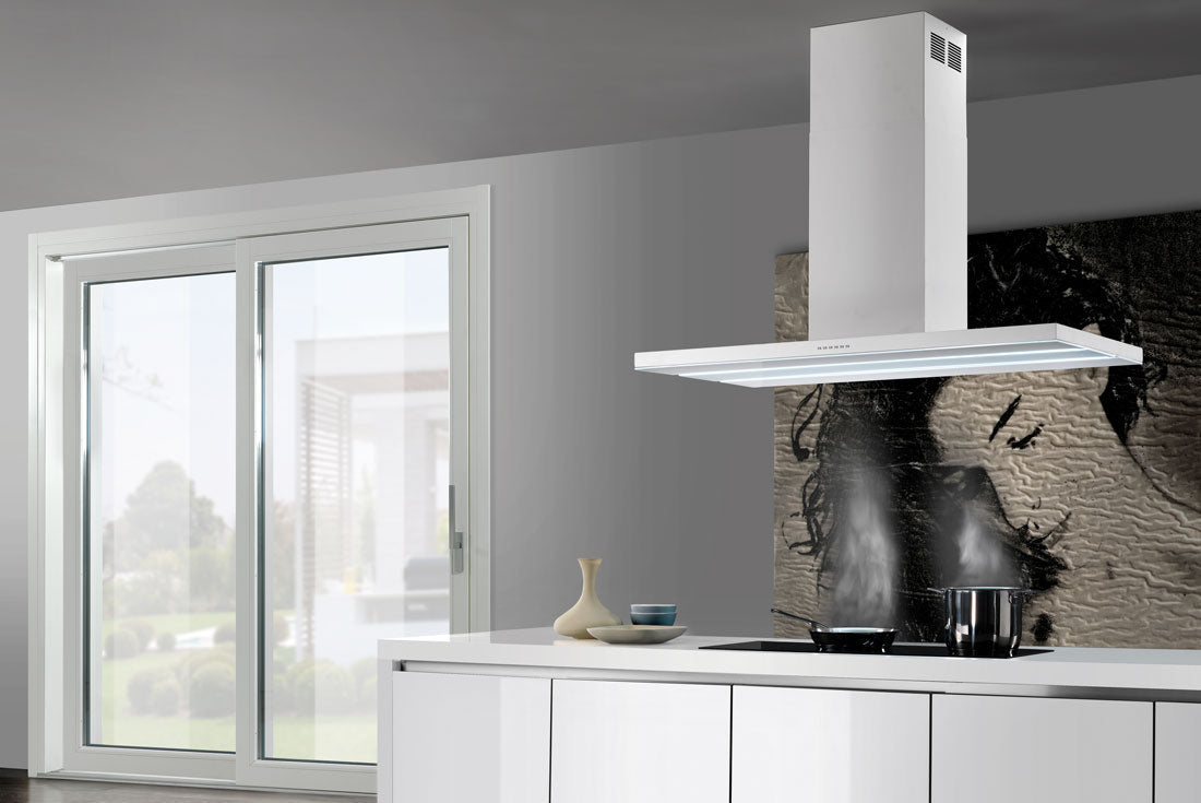 Airone E - 002 - VERDI eiland model - 90 cm - wit - interne motor - afzuigkapSpecialist.nl