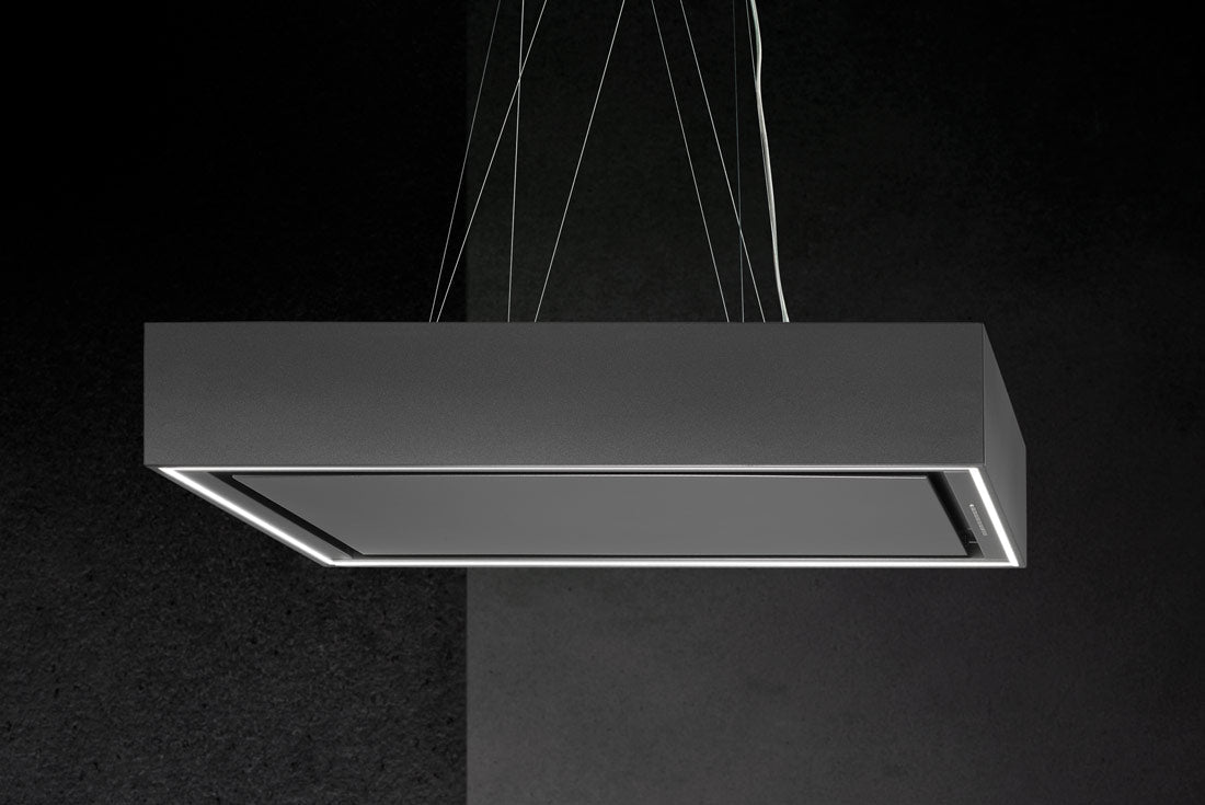 Airone E - 005 - BELLINI eiland model - 90 cm - antraciet - interne motor - recirculatie - afzuigkapSpecialist.nl