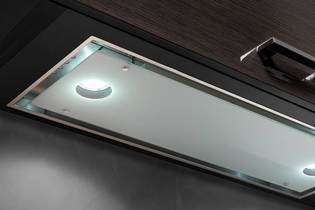 Airone I - 001 - RIGOLETTO inbouwunit - 53 cm - RVS - glas - interne motor - afzuigkapSpecialist.nl