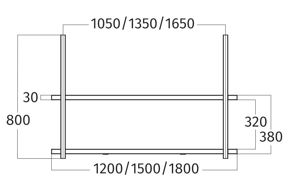 Wave 1052.20 FRAME midden - 120 cm wandmodel zwart - RAL 9017 mat - 2 x 4,2 W dimbare LED 2700 Kelvin - afzuigkapSpecialist.nl