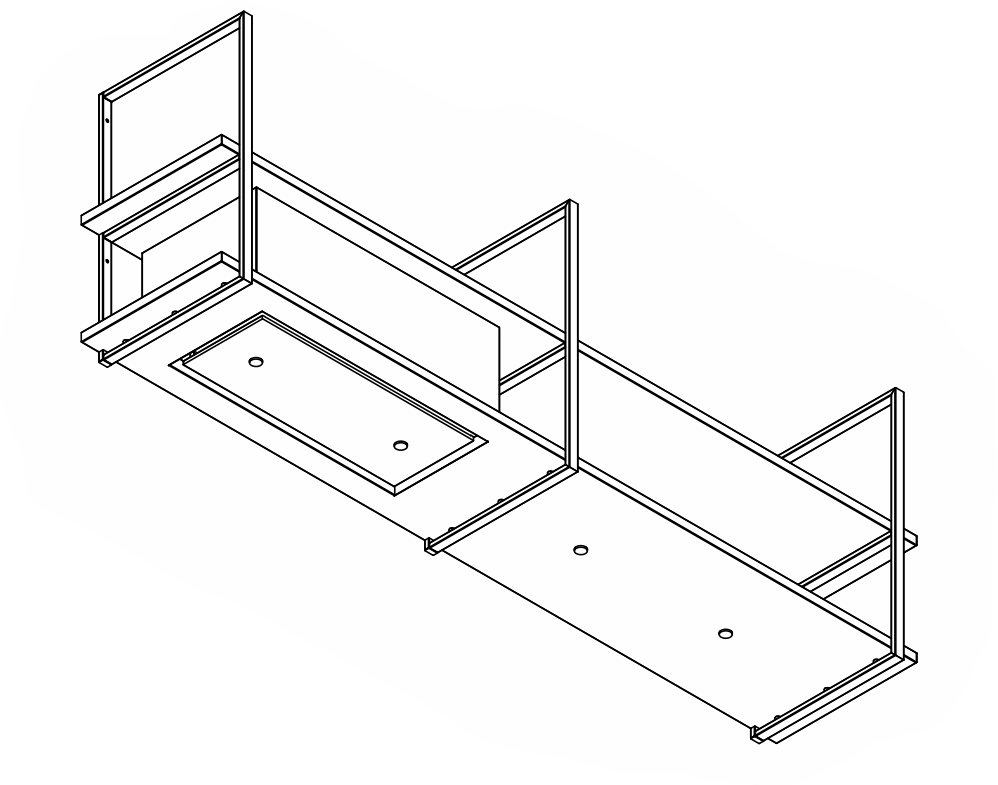 Wave 1053.01 FRAME links - 240 cm RVS - 4 x 4,2 W dimbare LED 2700 Kelvin - afzuigkapSpecialist.nl