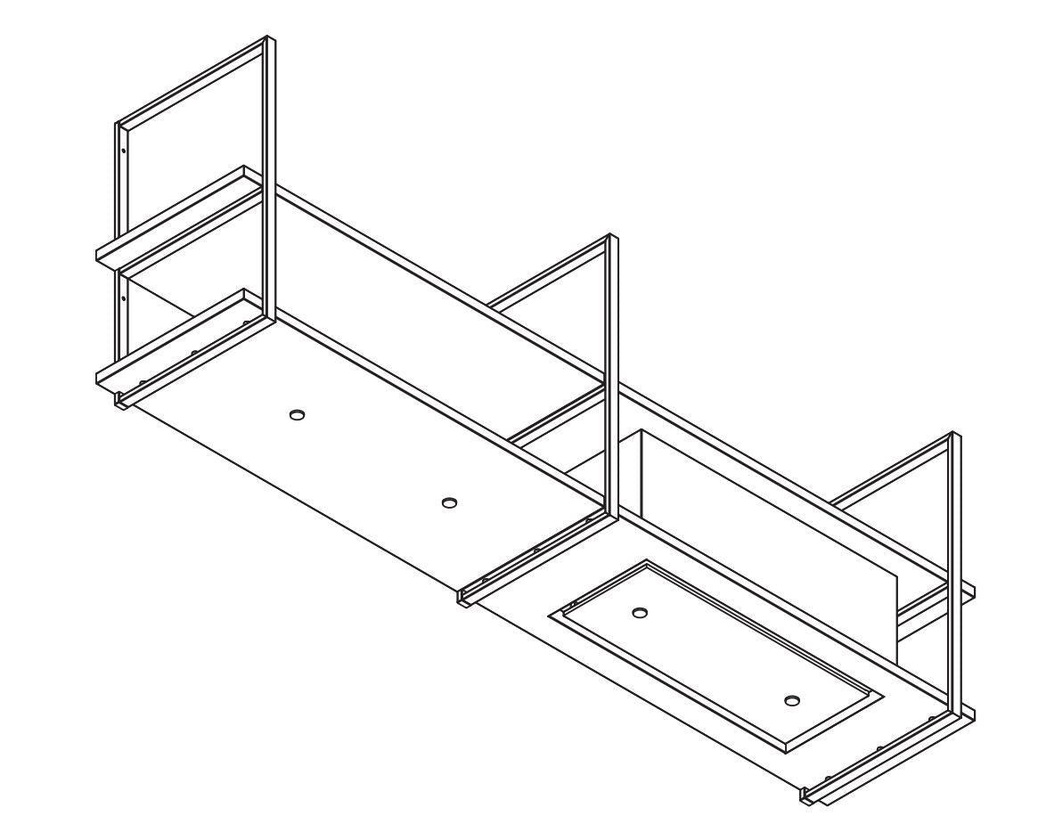 Wave 1054.01 FRAME rechts - 240 cm RVS - 4 x 4,2 W dimbare LED 2700 Kelvin - afzuigkapSpecialist.nl