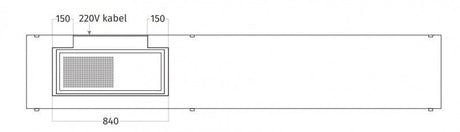 Wave 1055.23 FRAME links - 270 cm wandafzuigkap kleur naar keuze - mat/glanzend - interne motor - LED verlichting - afzuigkapSpecialist.nl