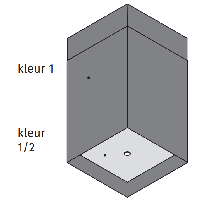 Wave 1116.402 SQUARE - wandschouw 45 cm - 2 kleuren naar keuze - interne motor - LED - afzuigkapSpecialist.nl