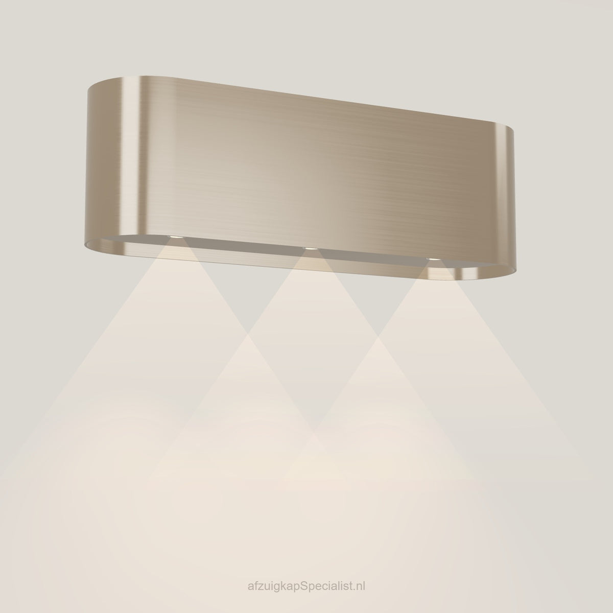 Wave 1119.601 OVAL wandafzuigkap 120 cm in Satin Bronze, met verlichting aan