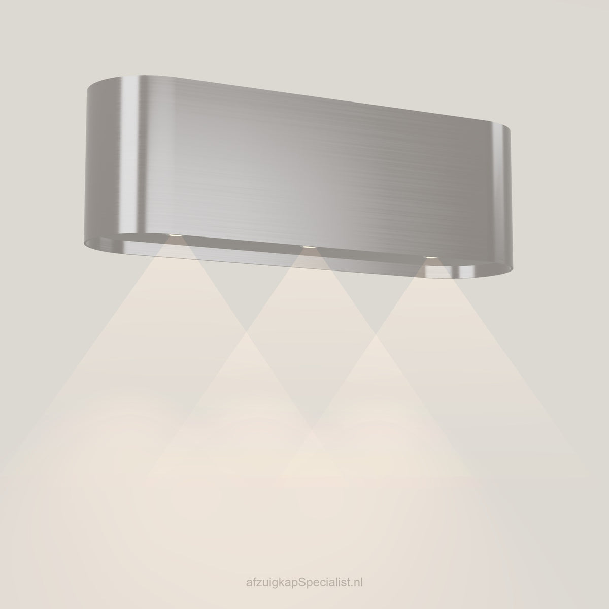 Wave 1119.602 OVAL wandafzuigkap 120 cm in Pearl Grey, met verlichting aan