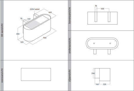 Wave 1119.403 OVAL 90 cm wandafzuigkap - geschikt voor lederen bekleding - 1 kleur naar keuze - interne motor recirculatie - LED - afzuigkapSpecialist.nl