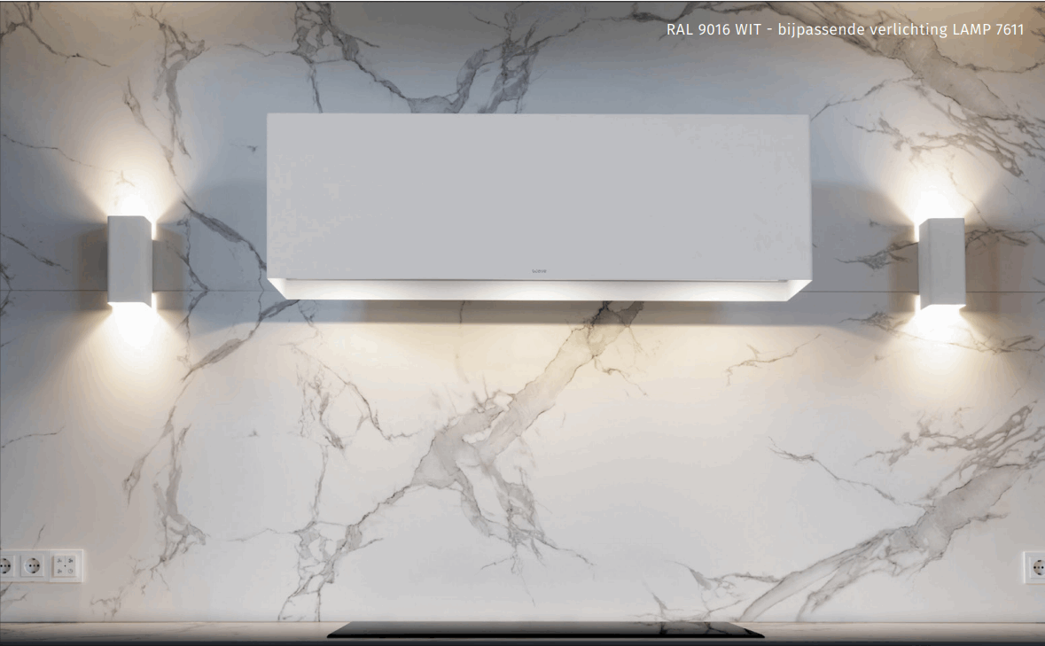 Wave 1120.402 LINE - 90 cm wandafzuigkap - 2 kleuren naar keuze - interne motor recirculatie - LED - afzuigkapSpecialist.nl