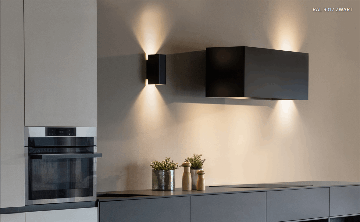 Wave 1120.402 LINE - 90 cm wandafzuigkap - 2 kleuren naar keuze - interne motor recirculatie - LED - afzuigkapSpecialist.nl