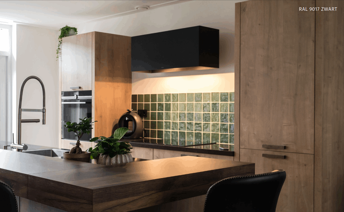 Wave 1120.403 LINE - 90 cm wandafzuigkap - geschikt voor lederen bekleding - 1 kleur naar keuze - interne motor recirculatie - LED - afzuigkapSpecialist.nl