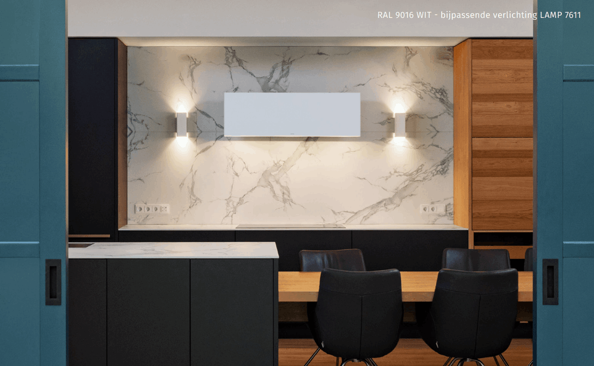 Wave 1120.406 LINE - 120 cm wandafzuigkap - geschikt voor lederen bekleding - 1 kleur naar keuze - interne motor recirculatie - LED - afzuigkapSpecialist.nl