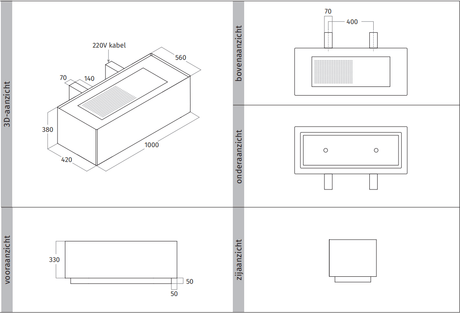 Wave 1130.403 LINE X - wandschouw 100 cm geschikt voor lederen bekleding - 1 kleur naar keuze - interne motor - LED verlichting - afzuigkapSpecialist.nl