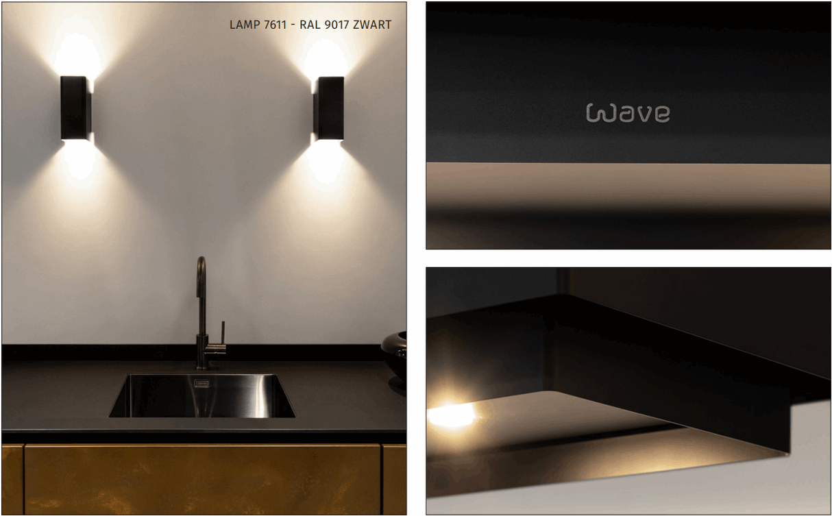 Wave 1130.403 LINE X - wandschouw 100 cm geschikt voor lederen bekleding - 1 kleur naar keuze - interne motor - LED verlichting - afzuigkapSpecialist.nl