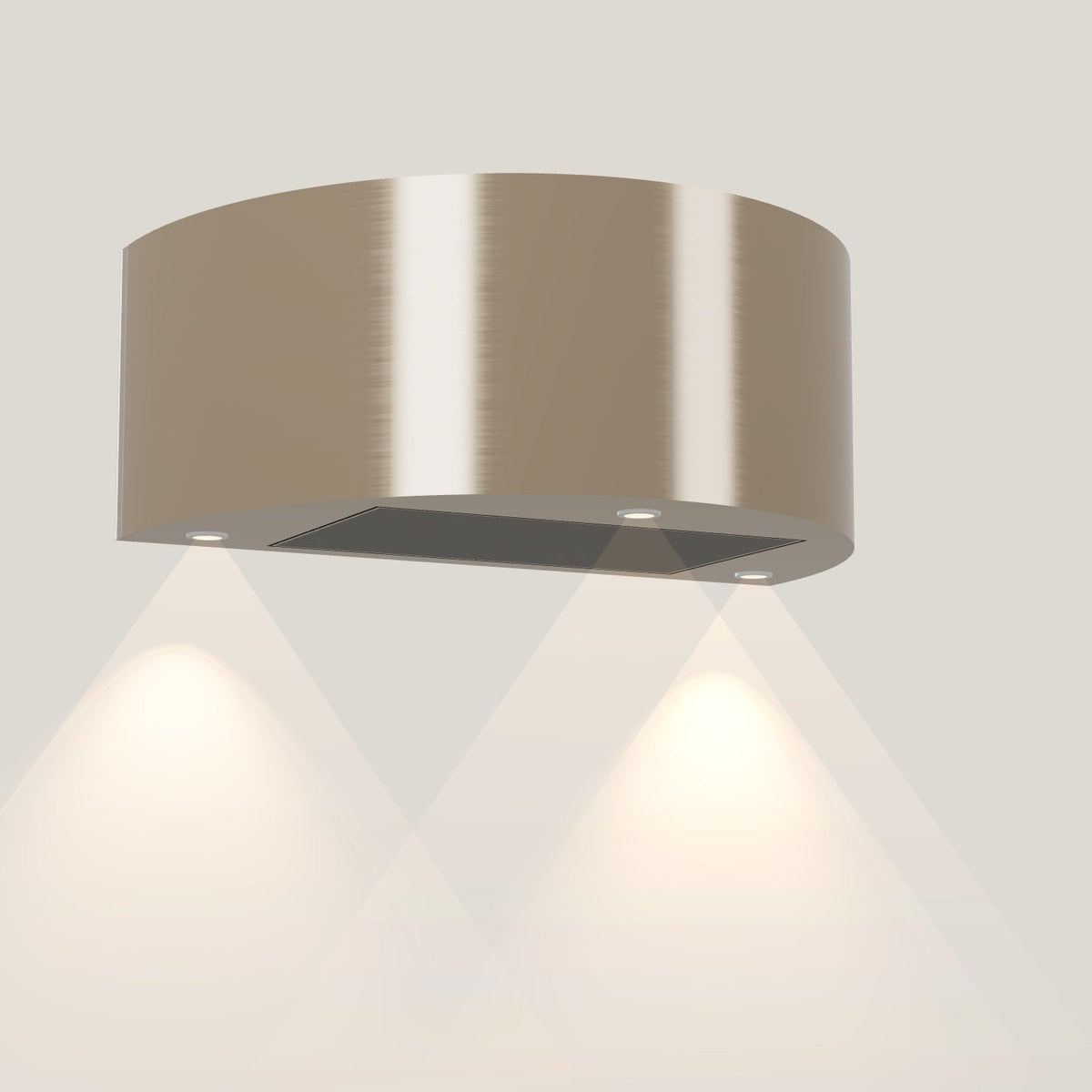 Wave 1620.601 CYLINDER wandafzuigkap 90 cm in Satin Bronze, met verlichting aan