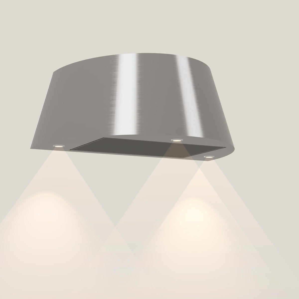 Wave 1627.602 TAPS wandafzuigkap 90 cm in Pearl Grey, met verlichting aan