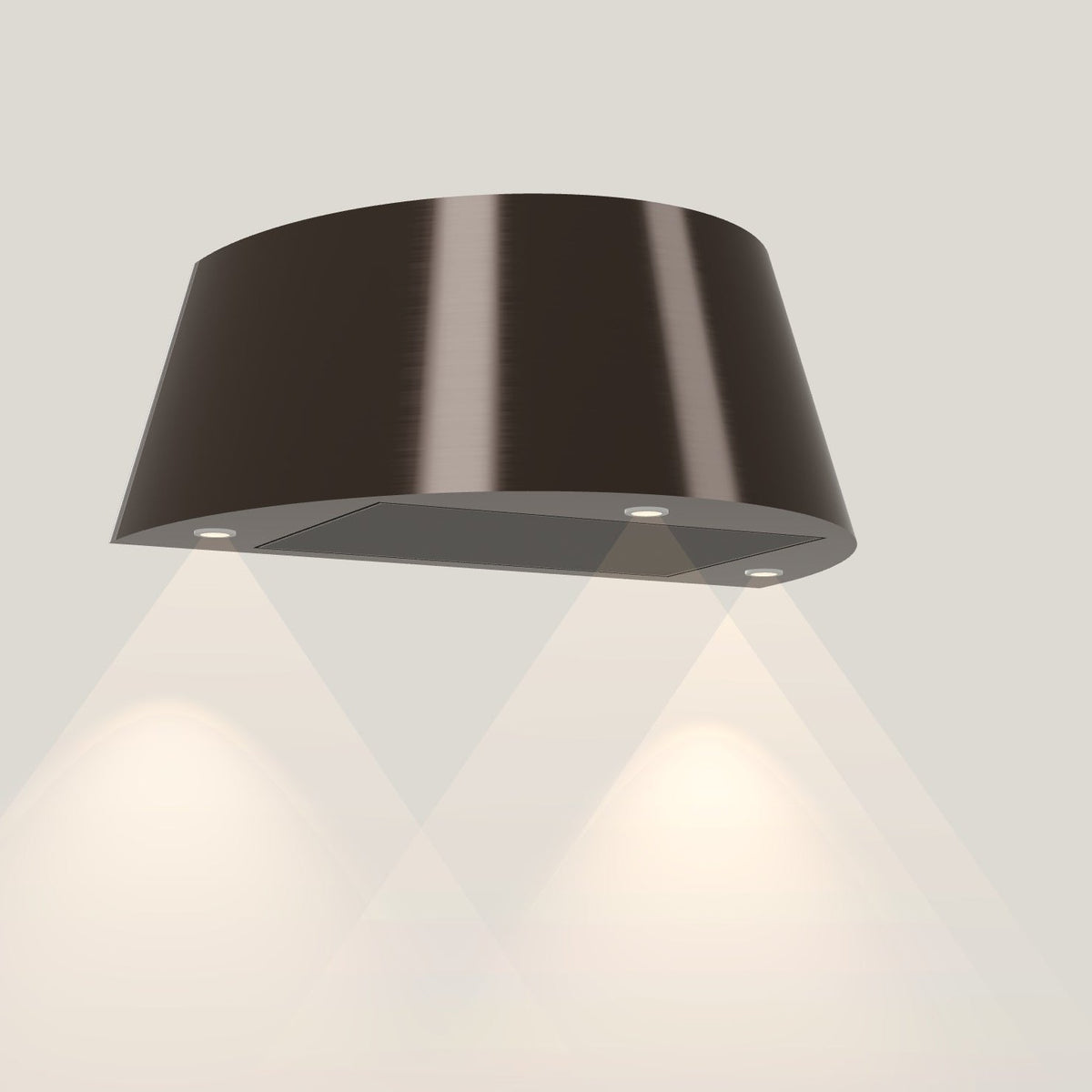 Wave 1627.603 TAPS wandafzuigkap 90 cm in Anodic Brown, met verlichting aan