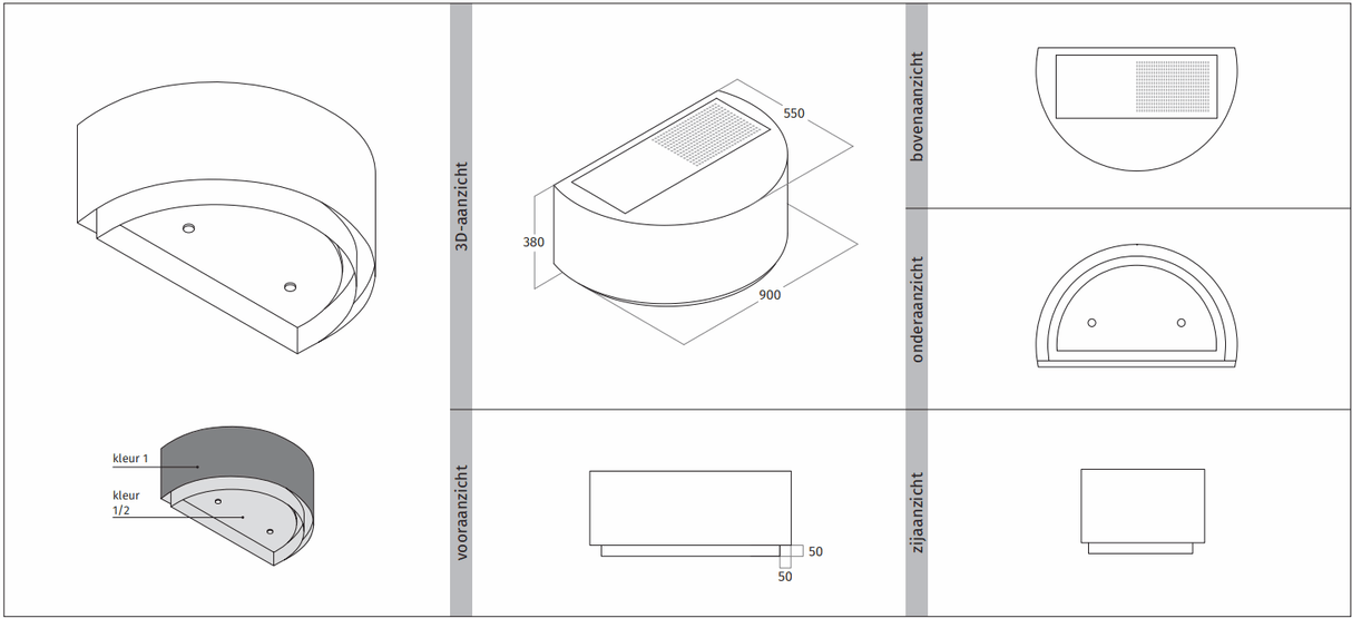 Wave 1630.402 CYLINDER X wandafzuigkap 90 cm - 2 kleuren naar keuze - interne motor recirculatie - LED - afzuigkapSpecialist.nl