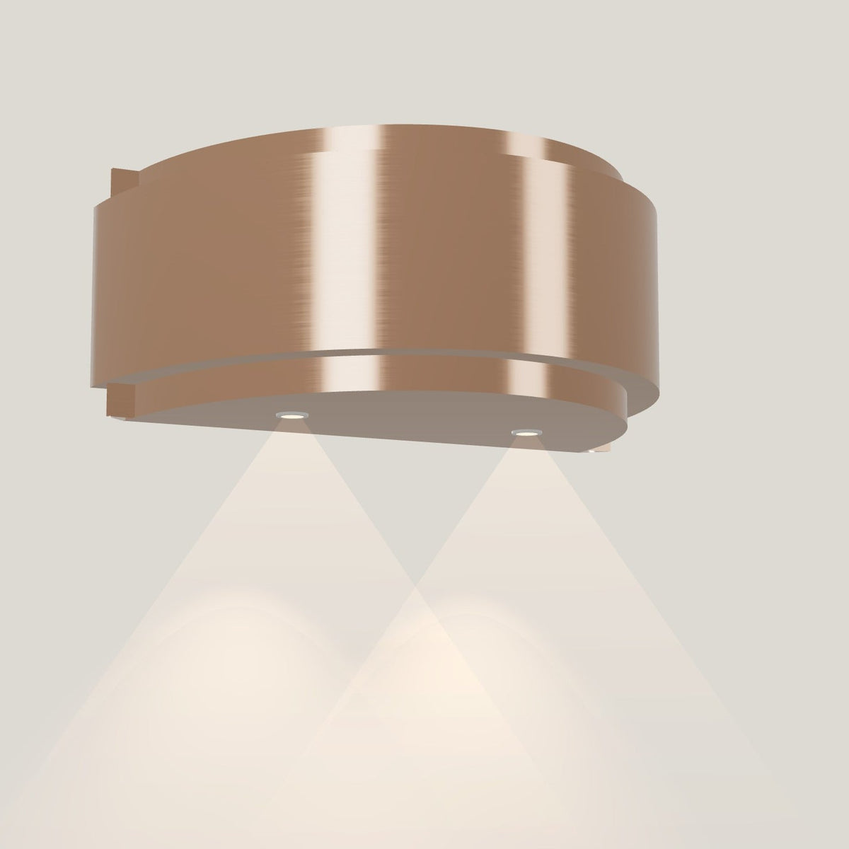 Wave 1640.606 GLOBAL wandafzuigkap 90 cm in Rose Copper, met verlichting aan