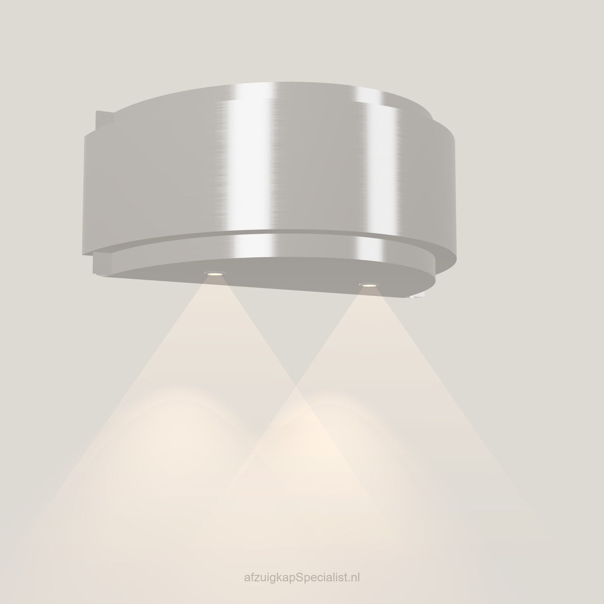 Wave 1640.607 GLOBAL wandafzuigkap 90 cm in Ivory Greige, met verlichting aan