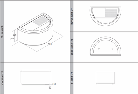 Wave 1640.403 GLOBAL wandafzuigkap 90 cm - geschikt voor lederen bekleding - 1 kleur naar keuze - interne motor recirculatie - LED - afzuigkapSpecialist.nl