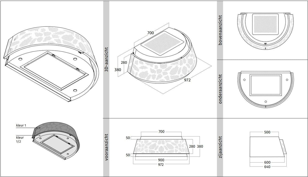 Wave 1687.402 CLOUD wandafzuigkap 90 cm - 2 kleuren naar keuze - interne motor recirculatie - LED - afzuigkapSpecialist.nl