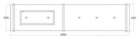 Wave 2055.24 FRAME links - 300 cm eilandafzuigkap zwart - RAL 9017 mat - interne motor - LED verlichting - afzuigkapSpecialist.nl