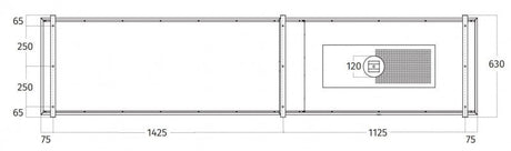 Wave 2056.01 FRAME rechts - 270 cm eilandafzuigkap RVS - interne motor - LED verlichting - afzuigkapSpecialist.nl