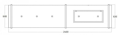 Wave 2056.21 FRAME rechts - 240 cm eilandafzuigkap - kleur naar keuze - mat/glanzend - interne motor - LED verlichting - afzuigkapSpecialist.nl