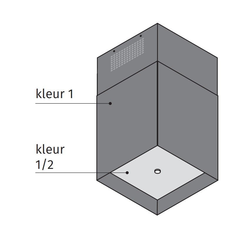 Wave 2116.402 SQUARE - eilandschouw 45 cm - 2 kleuren naar keuze - interne motor - LED - afzuigkapSpecialist.nl