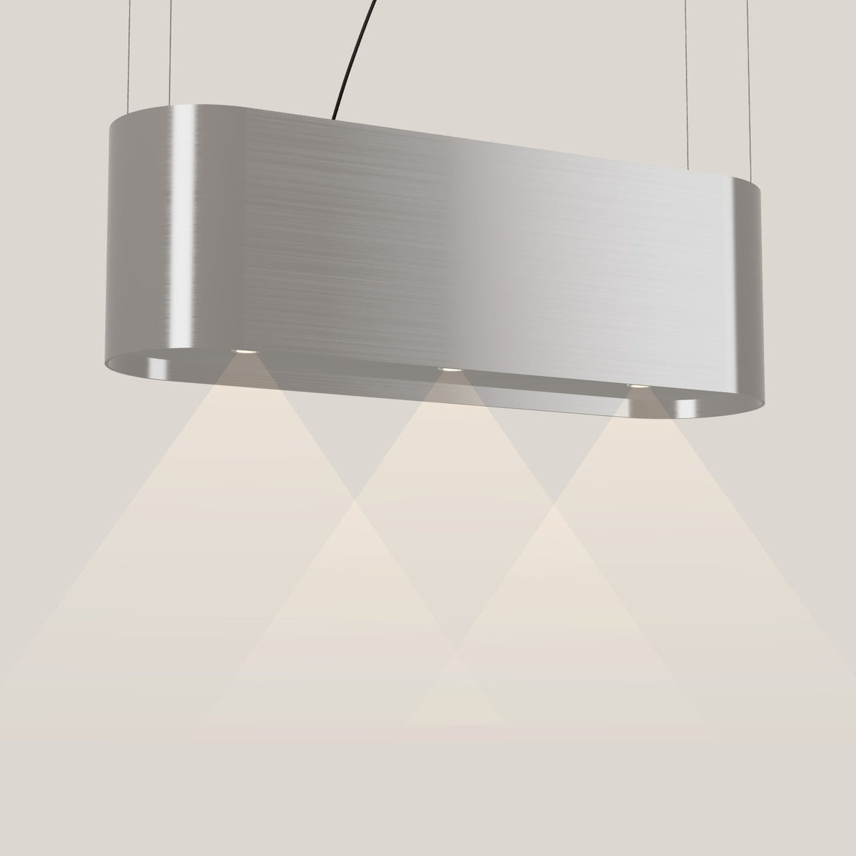 Wave 2119.602 OVAL eilandafzuigkap 120 cm in Pearl Grey, met verlichting aan