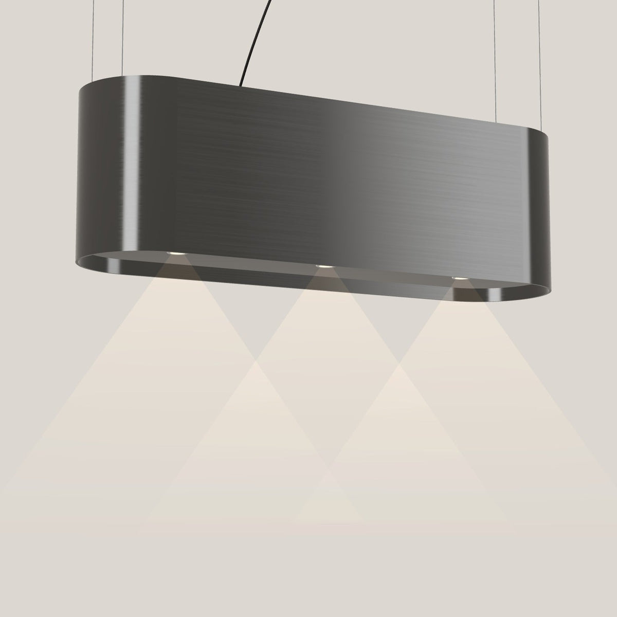 Wave 2119.604 OVAL eilandafzuigkap 120 cm in Smoked Silver, met verlichting aan