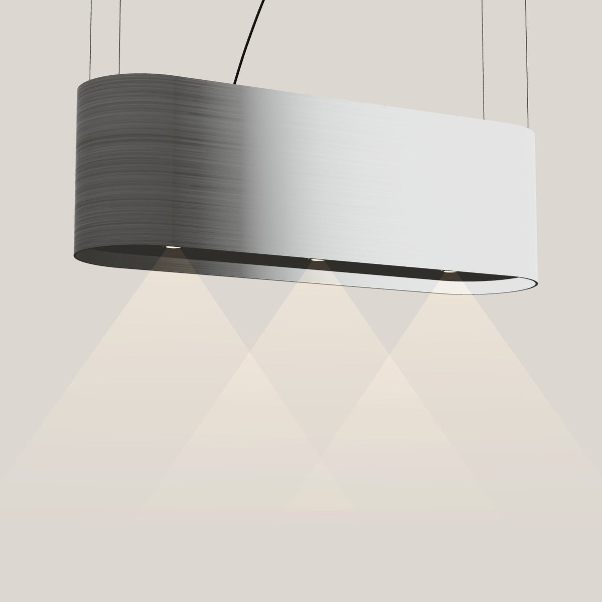 Wave 2119 OVAL eilandafzuigkap 120 cm in RVS, met verlichting aan