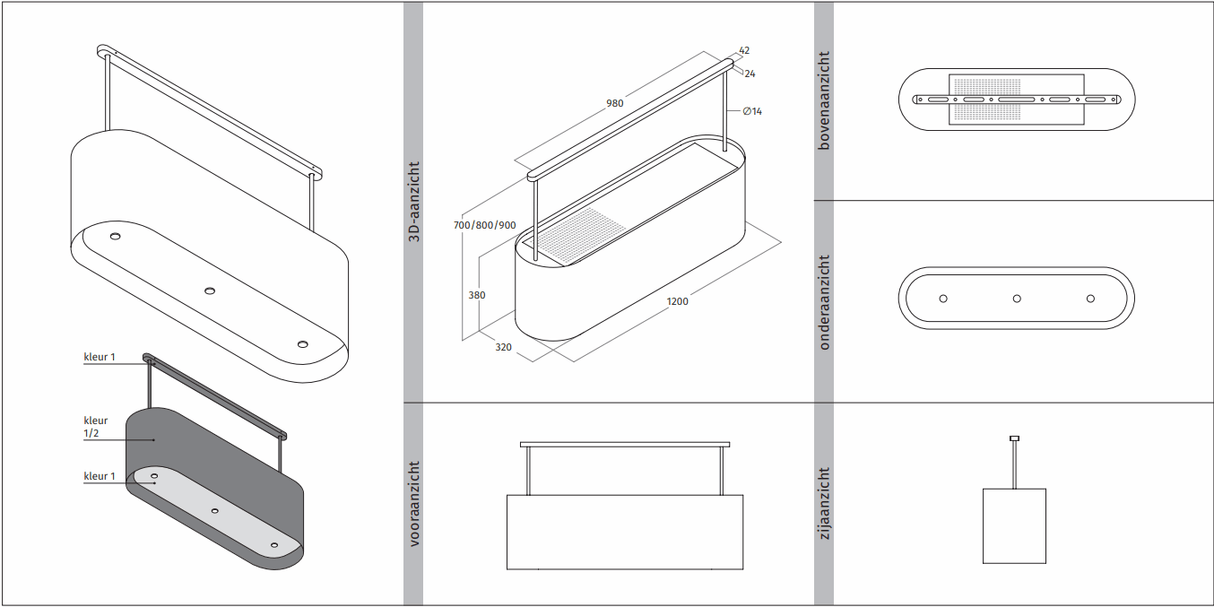 Wave 2119.405 OVAL - 120 cm eilandafzuigkap - 2 kleuren naar keuze - interne motor - LED verlichting - afzuigkapSpecialist.nl