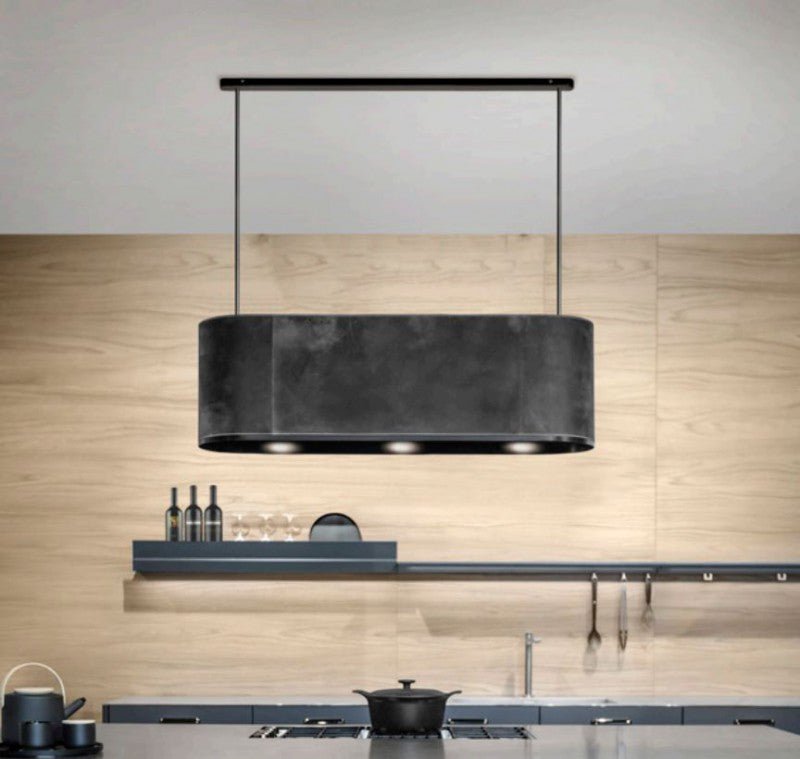 Wave 2119.406 OVAL - 120 cm eilandafzuigkap - geschikt voor lederen bekleding - 1 kleur naar keuze - interne motor - LED verlichting - afzuigkapSpecialist.nl