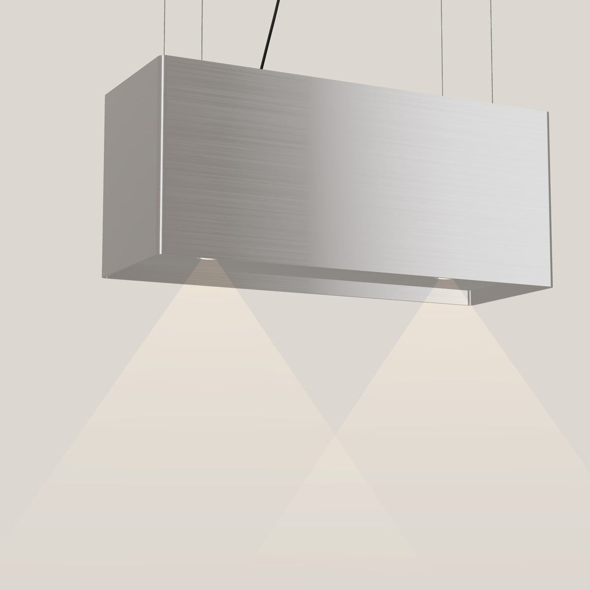 Wave 2120.602 LINE eilandafzuigkap 90 cm in Pearl Grey, met verlichting aan
