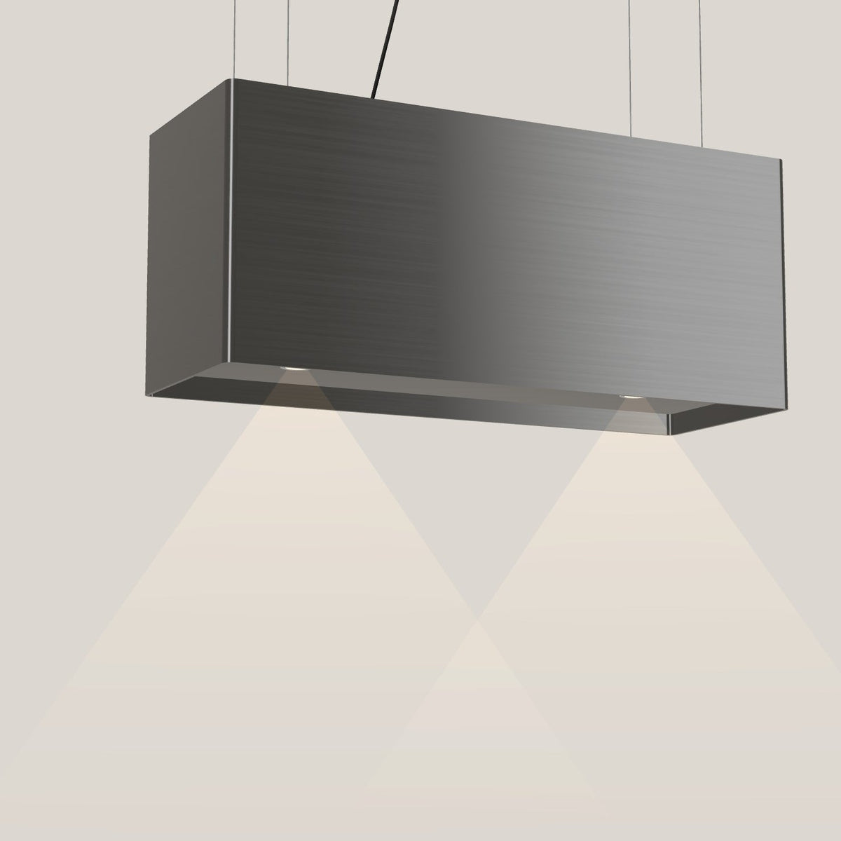 Wave 2120.604 LINE eilandafzuigkap 90 cm in Smoked Silver, met verlichting aan