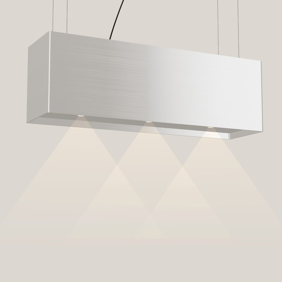 Wave 2120.607 LINE eilandafzuigkap 120 cm in Ivory Greige, met verlichting aan
