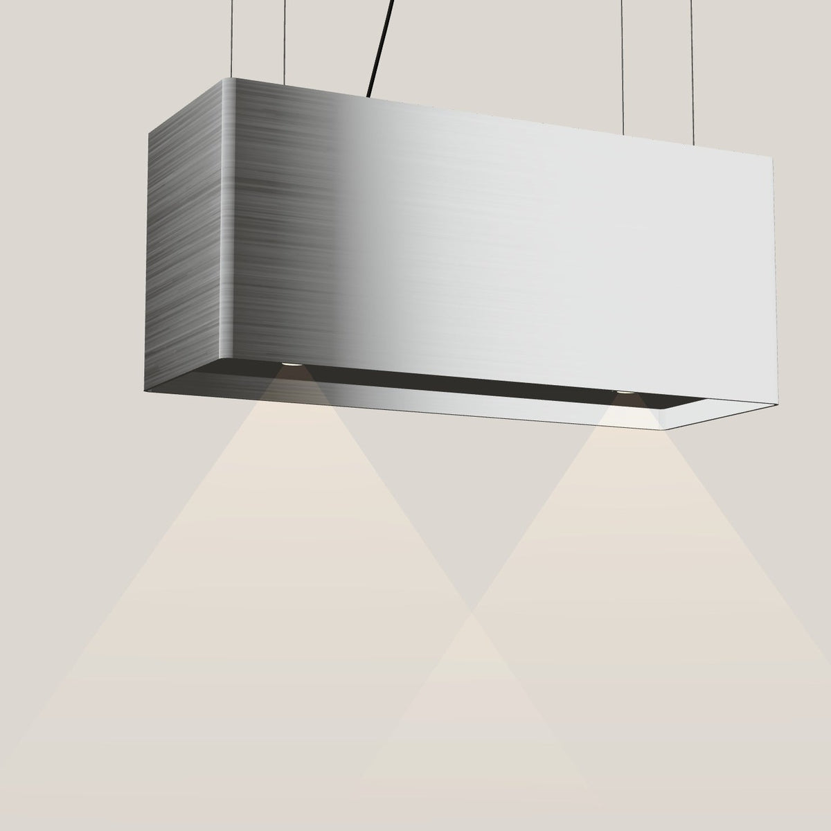 Wave 2120 LINE eilandafzuigkap 90 cm in RVS, met verlichting aan