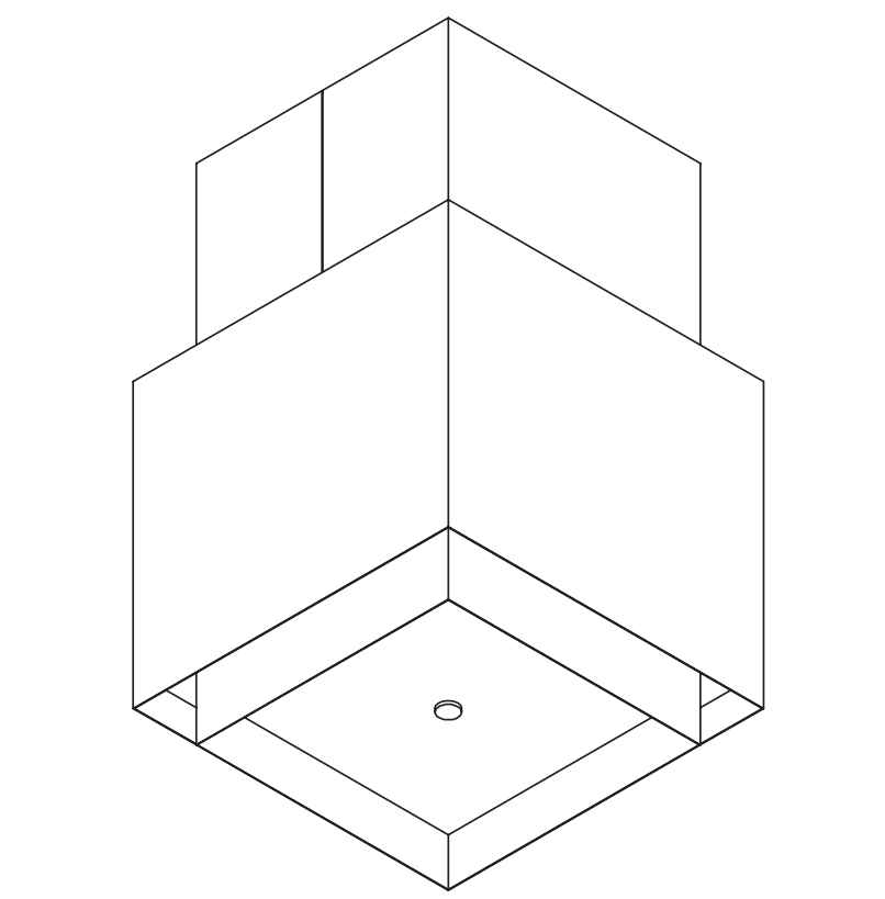 Wave 2126.402 SQUARE X - eilandschouw 50 cm - 2 kleuren naar keuze - interne motor - LED - afzuigkapSpecialist.nl
