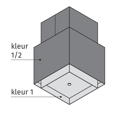 Wave 2126.402 SQUARE X - eilandschouw 50 cm - 2 kleuren naar keuze - interne motor - LED - afzuigkapSpecialist.nl