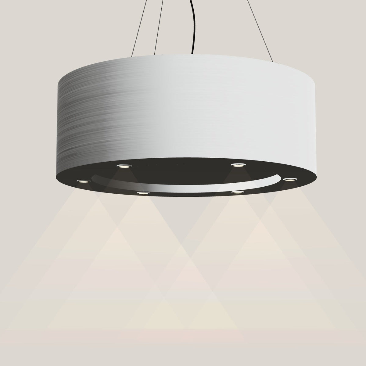 Wave 2620 CIRCO eilandafzuigkap Ø 90 cm in RVS, met verlichting aan