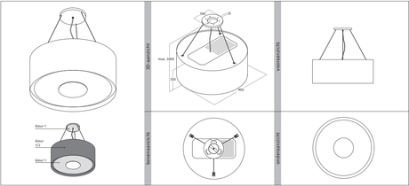 Wave 2620.415 CIRCO lamp 90cm - geschikt voor lederen bekleding - 1 kleur naar keuze - LEDDISC - afzuigkapSpecialist.nl