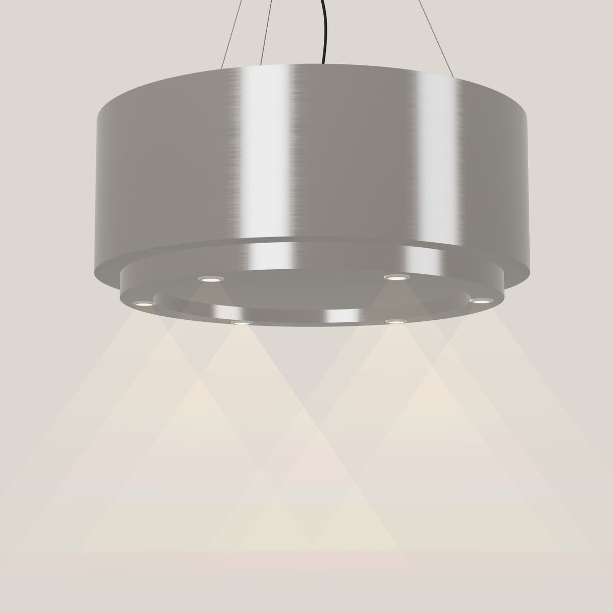Wave 2630.602 CIRCO X eilandafzuigkap Ø 90 cm in Pearl Grey, met verlichting aan