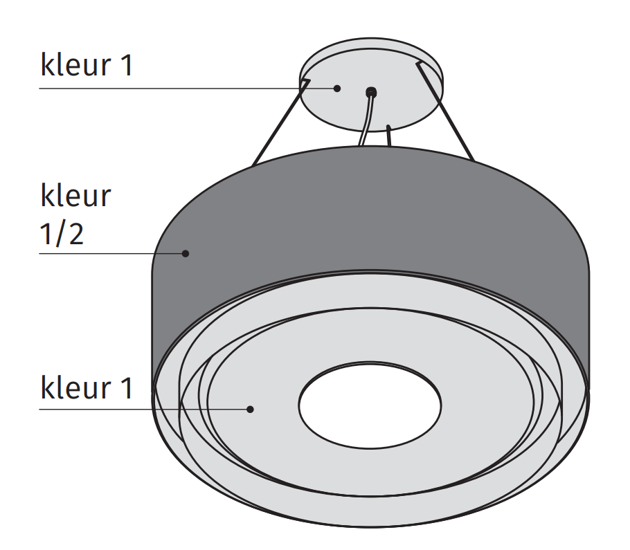 Wave 2630.407 CIRCO X lamp 90cm - geschikt voor lederen bekleding - 1 kleur naar keuze - LEDDISC - afzuigkapSpecialist.nl