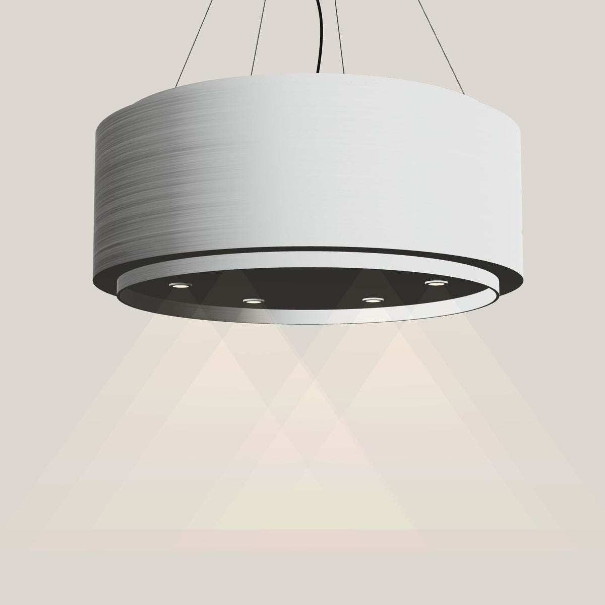 Wave 2640 GLOBAL eilandafzuigkap Ø 90 cm in RVS, met verlichting aan